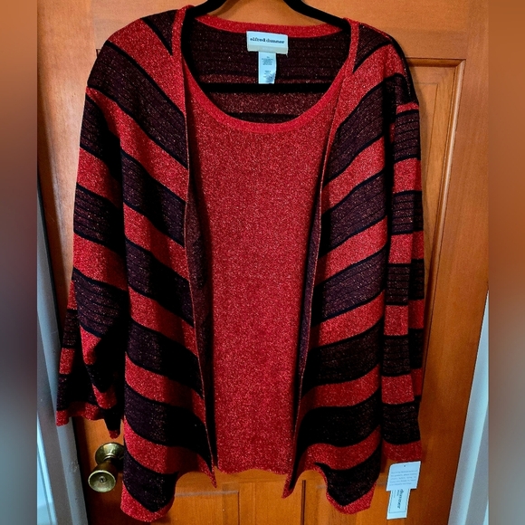 Alfred Dunner Tops - ALFRED dunner WOMENS shimmer tierd sweater top SIZE 3X nwt